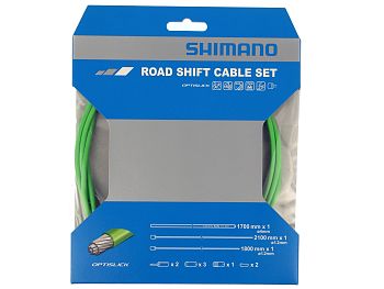 Shimano Racer Teflon Optislick Gearkabelsæt, Green